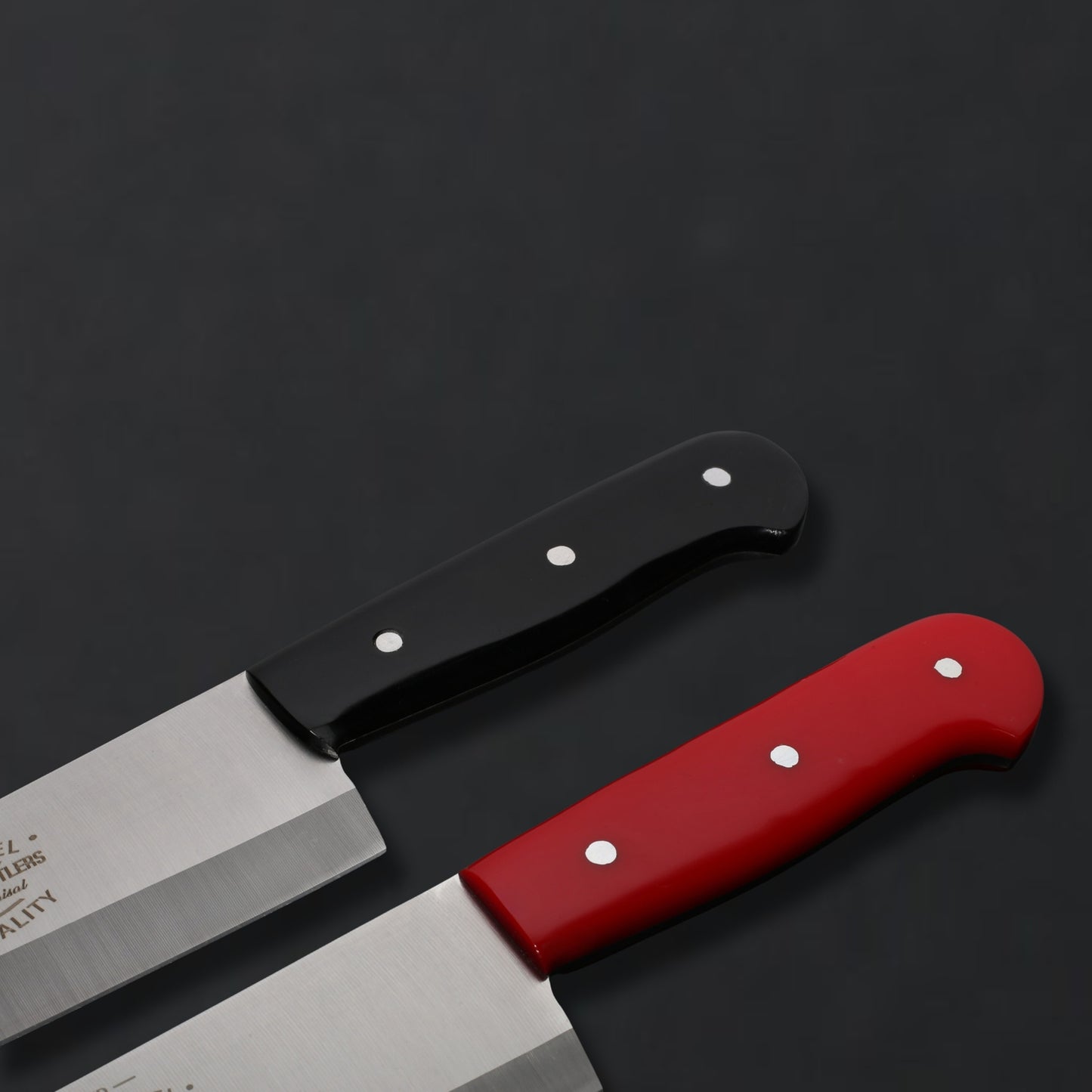 Premium 8" J2 Stainless Steel Chef & Butcher Knife – Hollow Grind Drop Point with Color Acrylic Handle