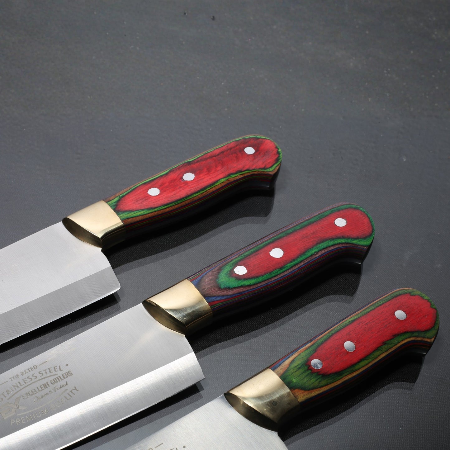Handmade 3-Piece Luxury Chef & Butchering Knife Set | Japanese Stainless Steel Blades | Professional Kitchen & Slaughter Set by Excellent Cutlers