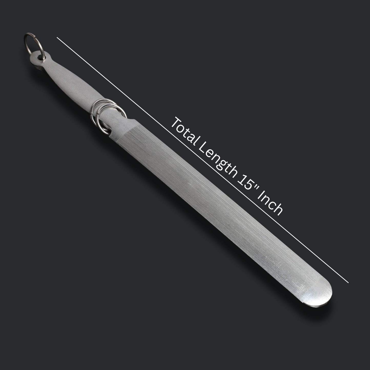 Professional 10-Inch German Knife Sharpening Steel | Flat Oval Blade with Fine Cut & Bare Handle (15" Total Length)
