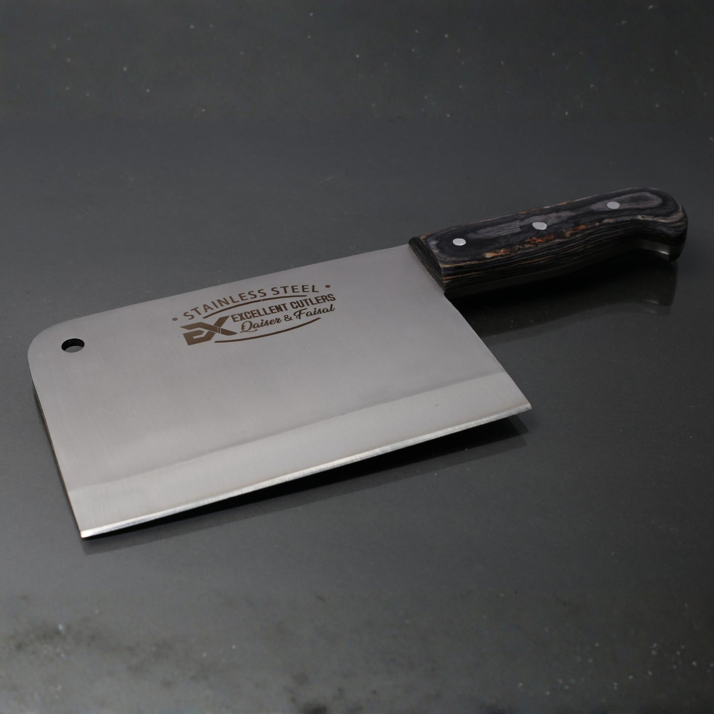 Excellent Kitchen Cleaver – Premium Quality 12Chrome Stainless Steel, Color Wood Handle  ( Weight 600 Gram )