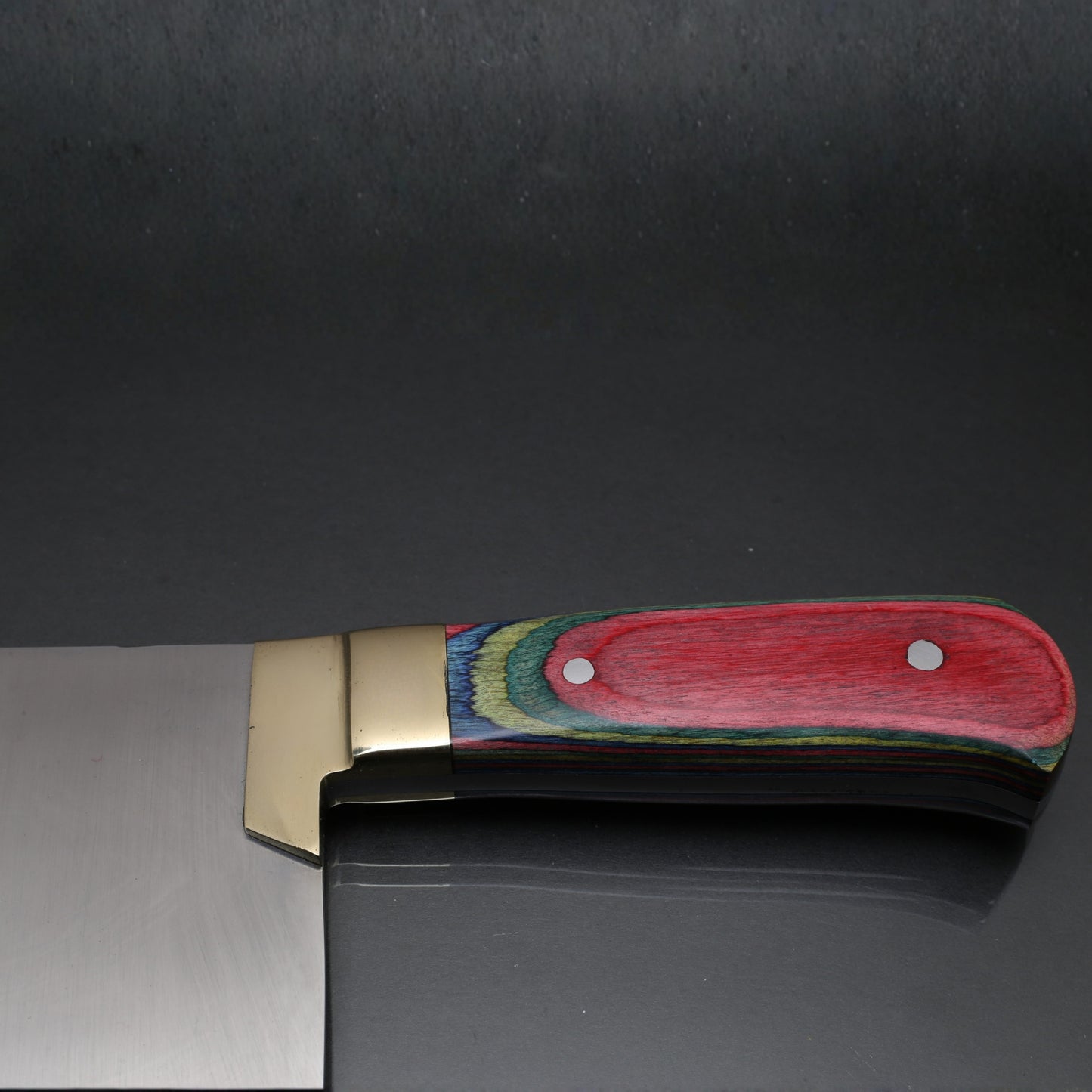 EXCELLENT CUTLERS 1kg Heavy-Duty Stainless Steel Bullnose Cleaver – Professional Mutton & Bone Chopper with Multi-Color Handle & Solid Brass Bolster
