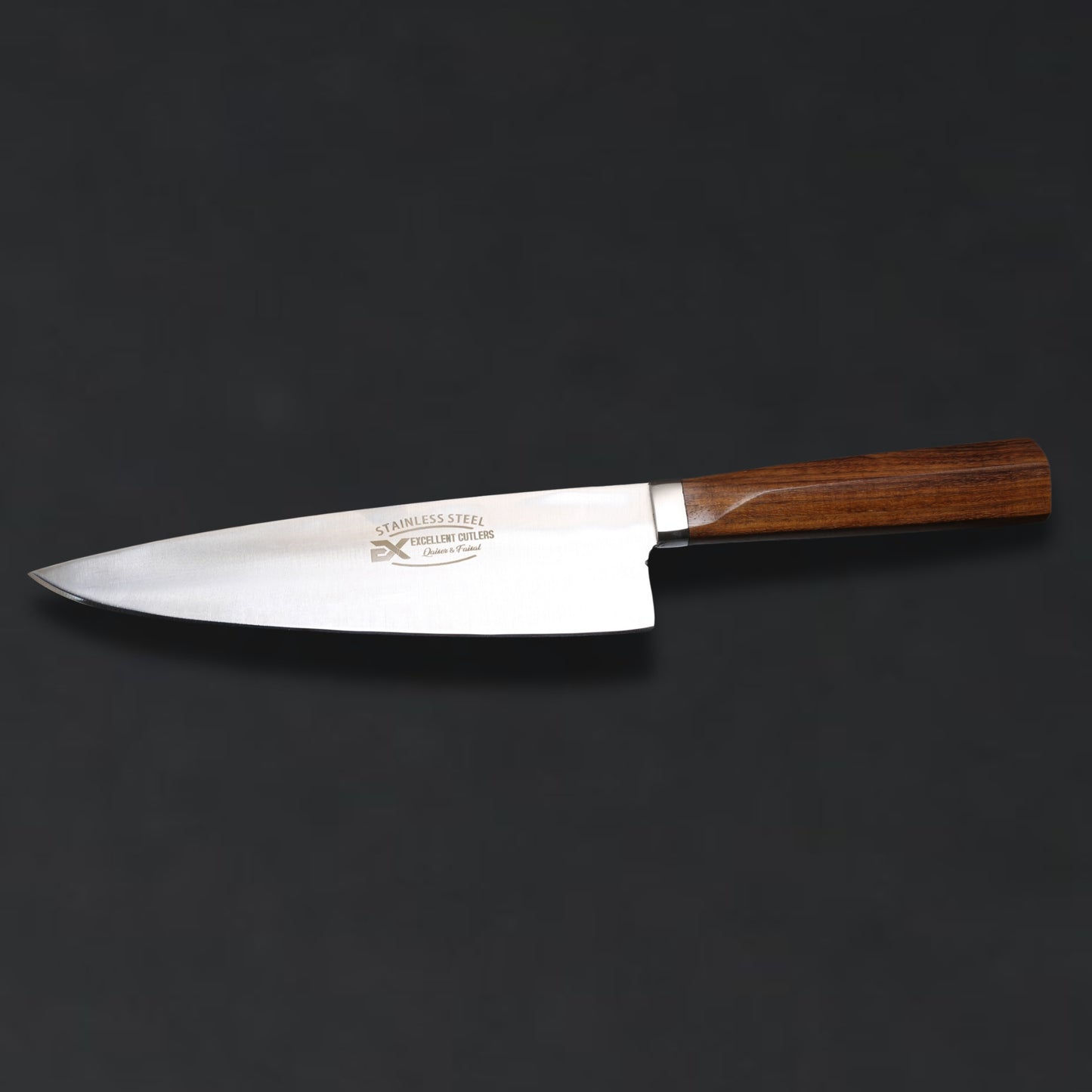 The Artisan 8-Inch Rosewood Series: J2 Stainless Steel Slaughter & Chef Knife by Excellent Cutlers