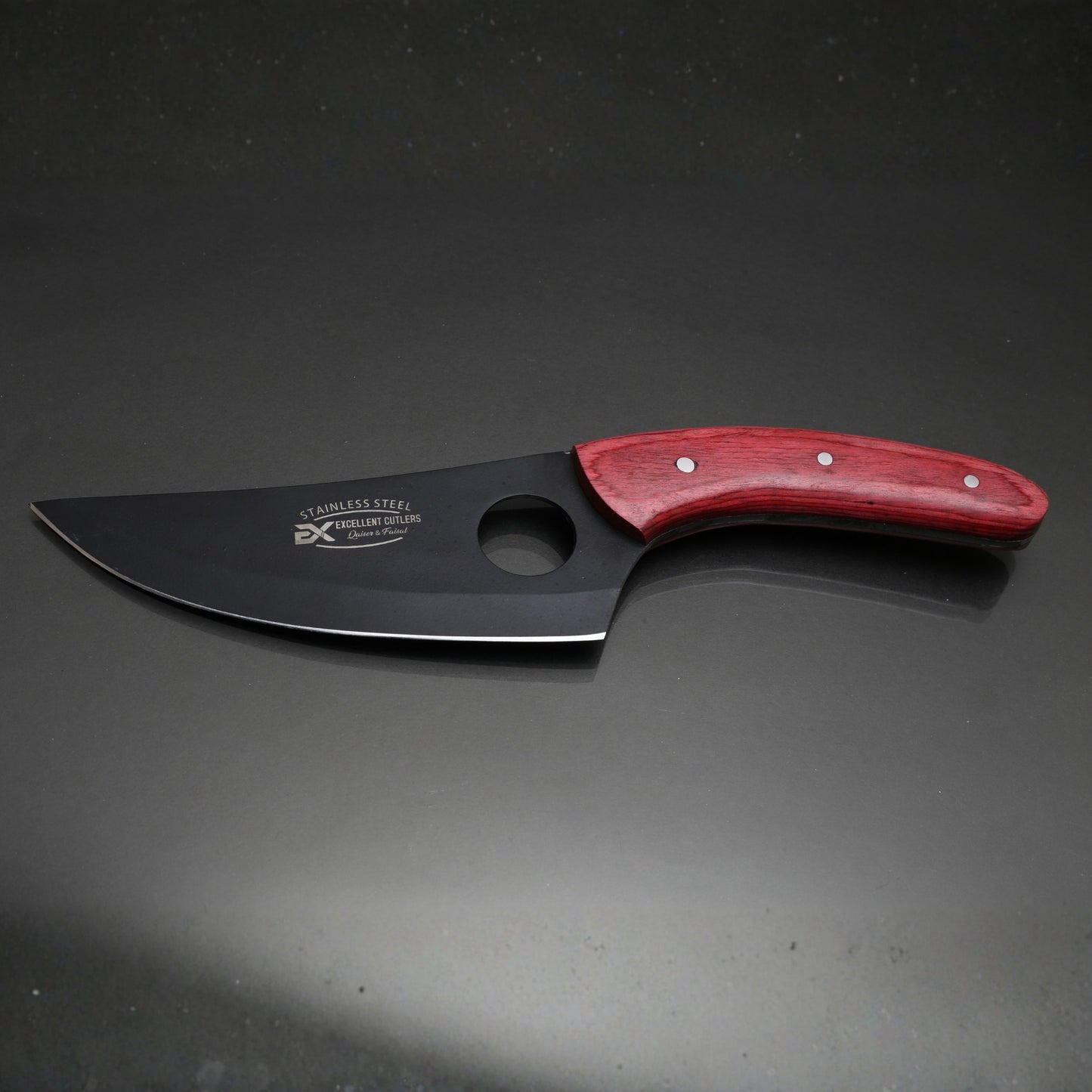 Excellent Cutlers 11" Husk Chef Knife – Powder Coated Blade & Pakkawood Handle