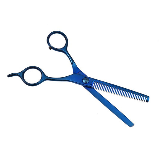 Titanium Blue Thinning Scissors 7” – Professional Hair Cutting Scissor