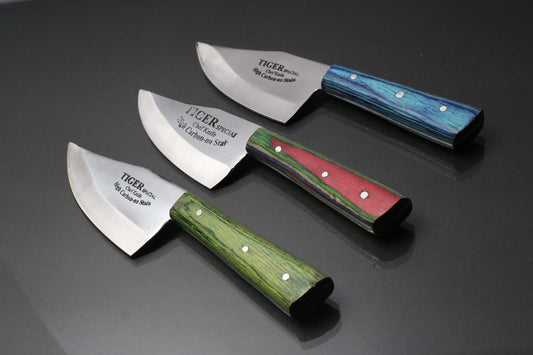 Tiger Butcher Skinning Knife 1Pc – 4” Blade | Wood Handle | 12 Chrome Stainless Steel