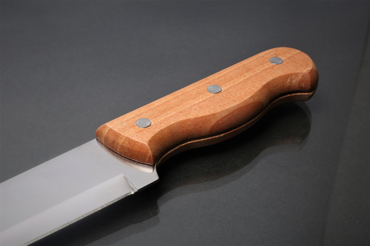 Feng & Feng 8-Inch Stainless Steel Blade Chef Knife – Ergonomic Wood-Grain Fiber Handle
