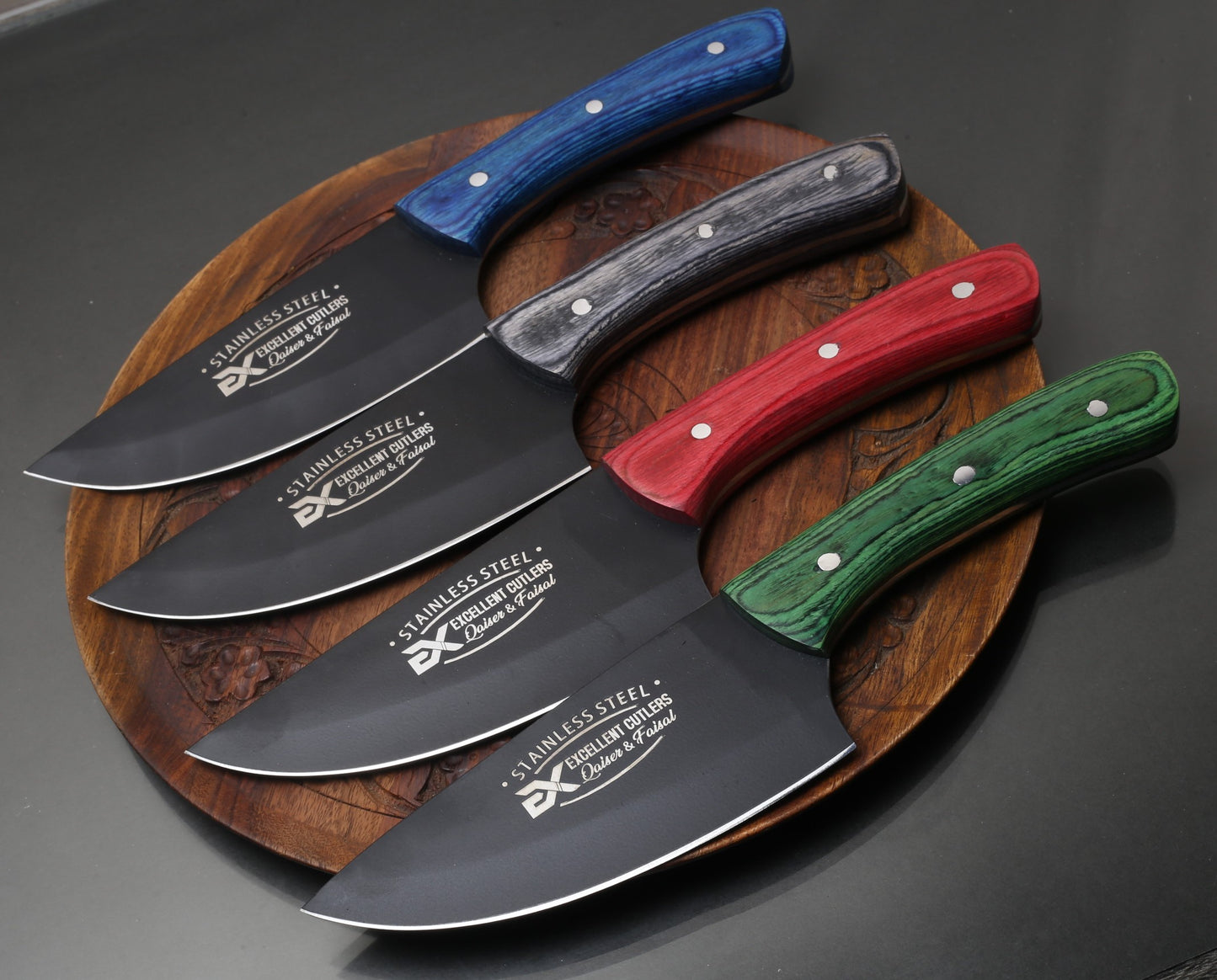 1Pc Excellent Skinner -  Blade High Carbon (1095) With Powder Coating , Handle Color Wood  | Total Length 11.5 inches |