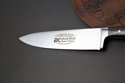 Excellent Chef Knife - African Wenge Wood Handle And 13cr13 Chrome Blade  (Total Length 13.5 Inches )