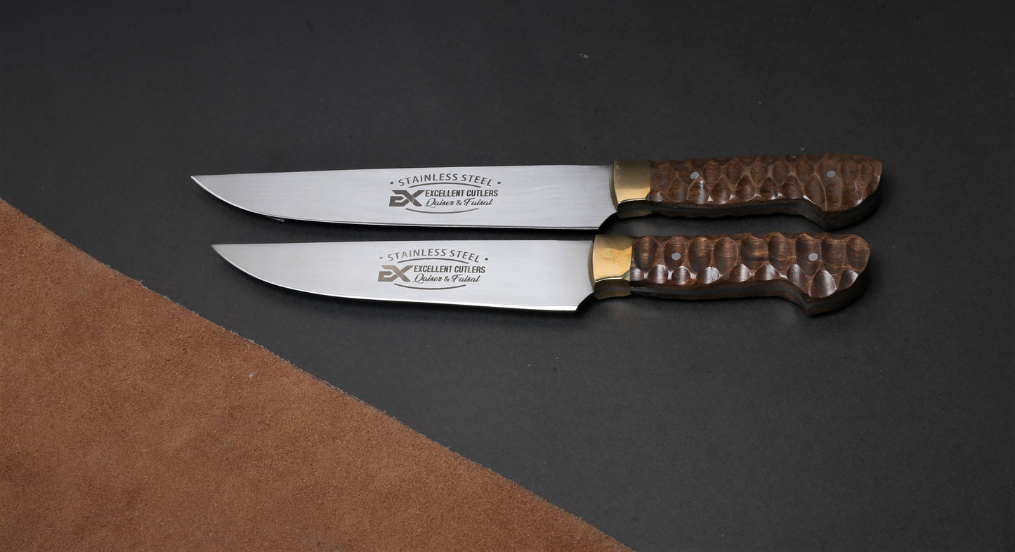 Pair Of 2PC Premium Chef/Kitchen Knives Set ( Rosewood Edition) _ 12c27 Stainless Steel