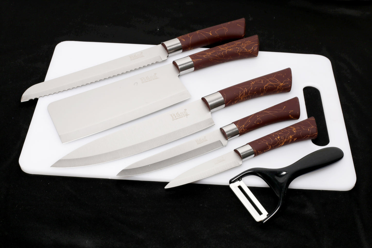 Professional 6-Piece Kitchen Knife Set Wazirabad – Brown Color –