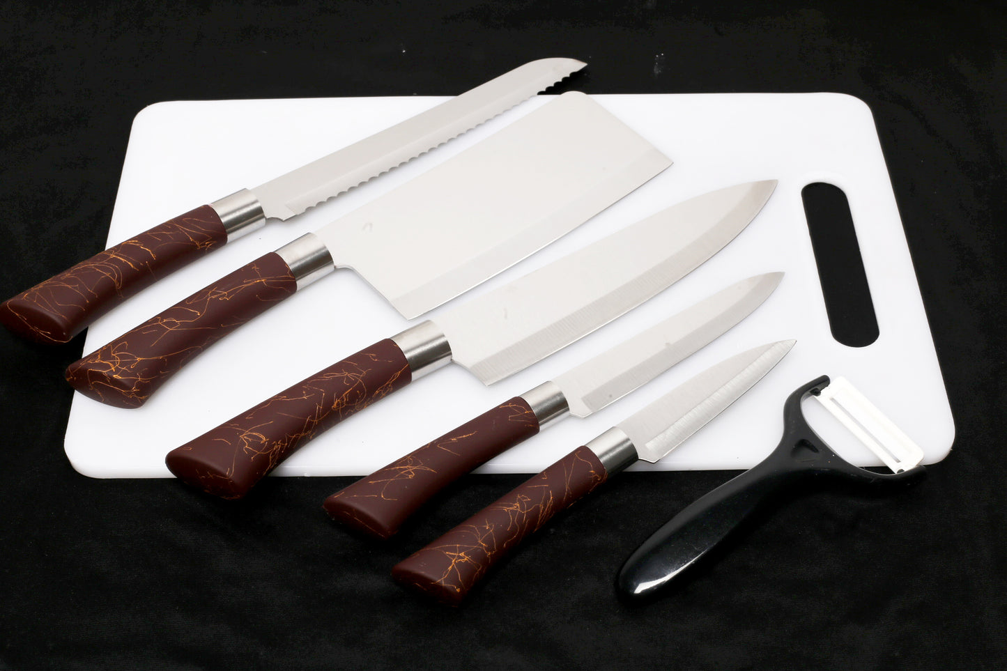 Professional 6-Piece Kitchen Knife Set Wazirabad – Brown Color –