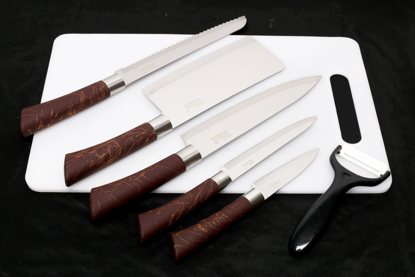 Professional 6-Piece Kitchen Knife Set Wazirabad – Brown Color –