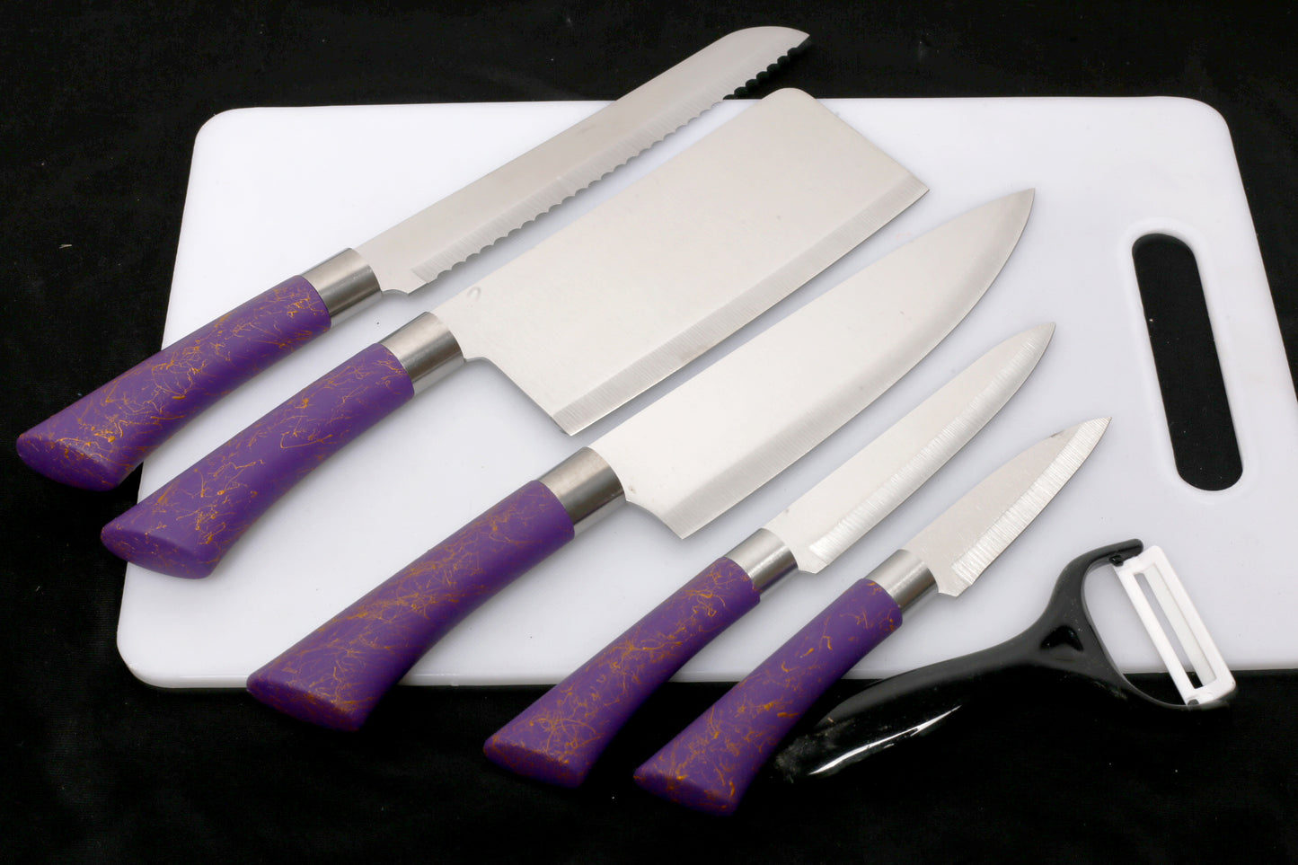 Professional 6-Piece Kitchen Knife Set Wazirabad – Purple Color –