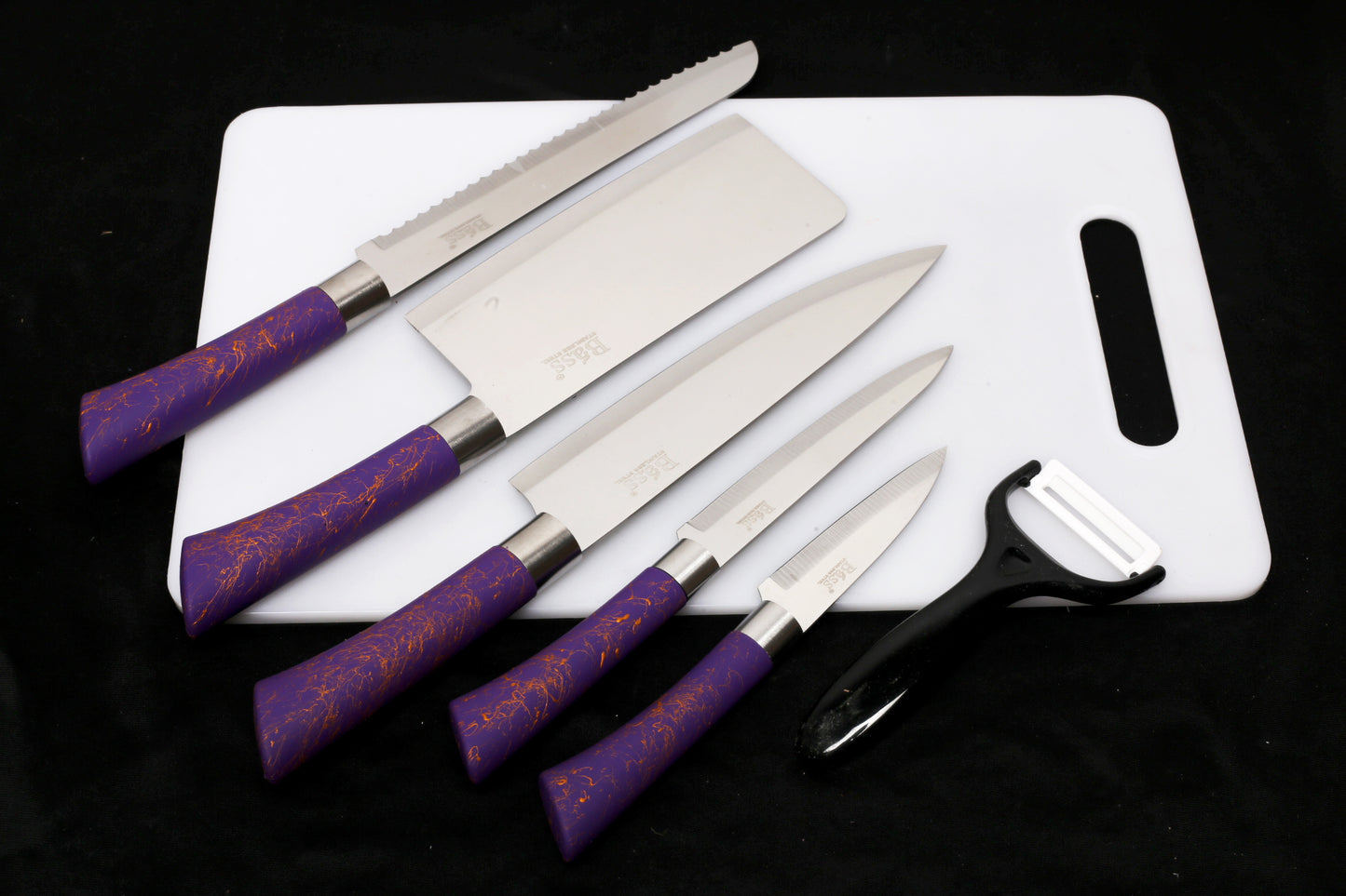Professional 6-Piece Kitchen Knife Set Wazirabad – Purple Color –