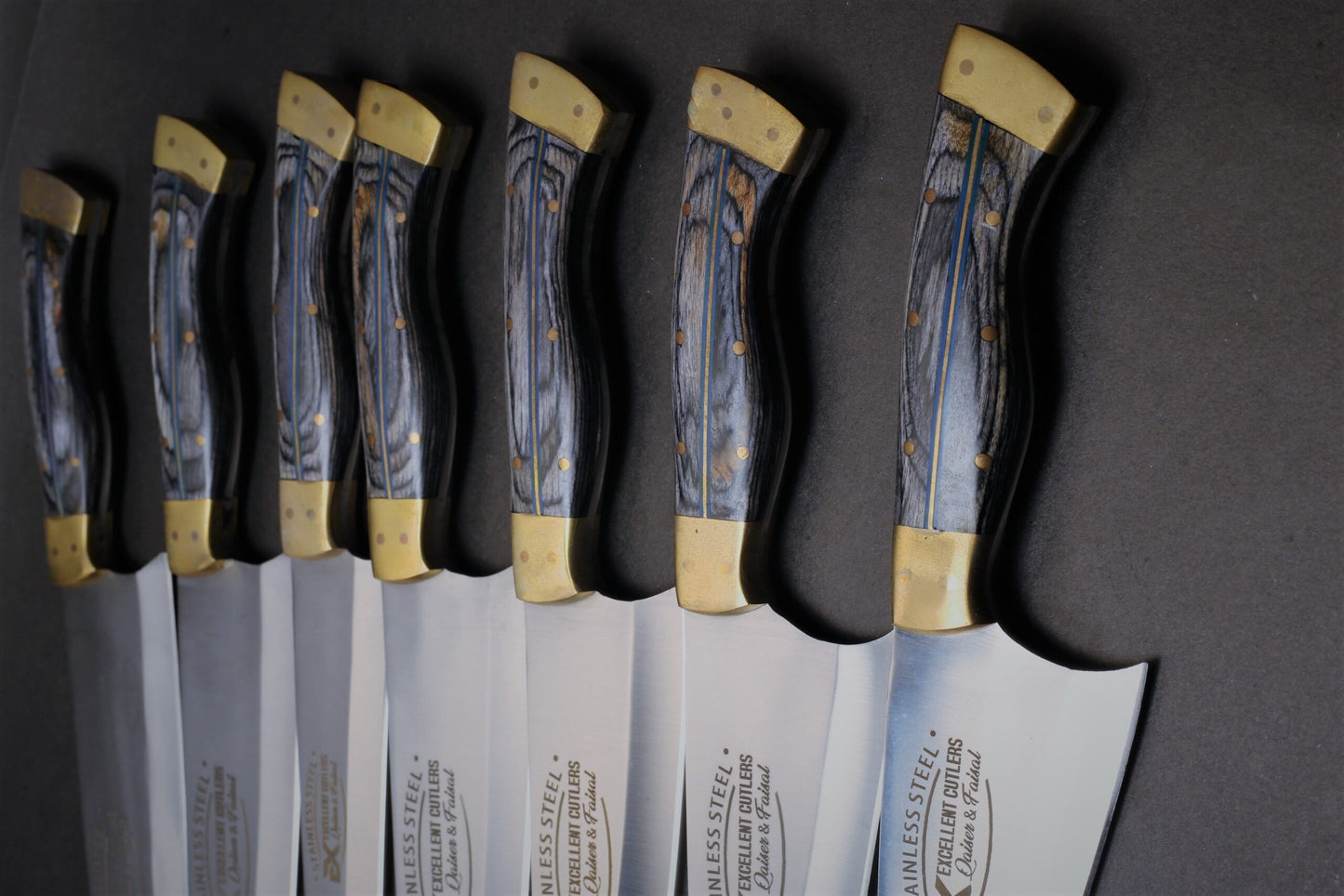 Premium Quality Chef Set (7Pc) In J2 Blade With Brass finishing