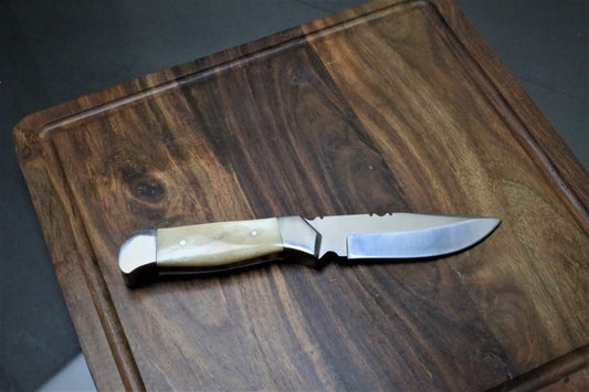 Premium Hunting Dagger (Blade  J2- Bone Handle , 6 Gauge ) With Leather Cover