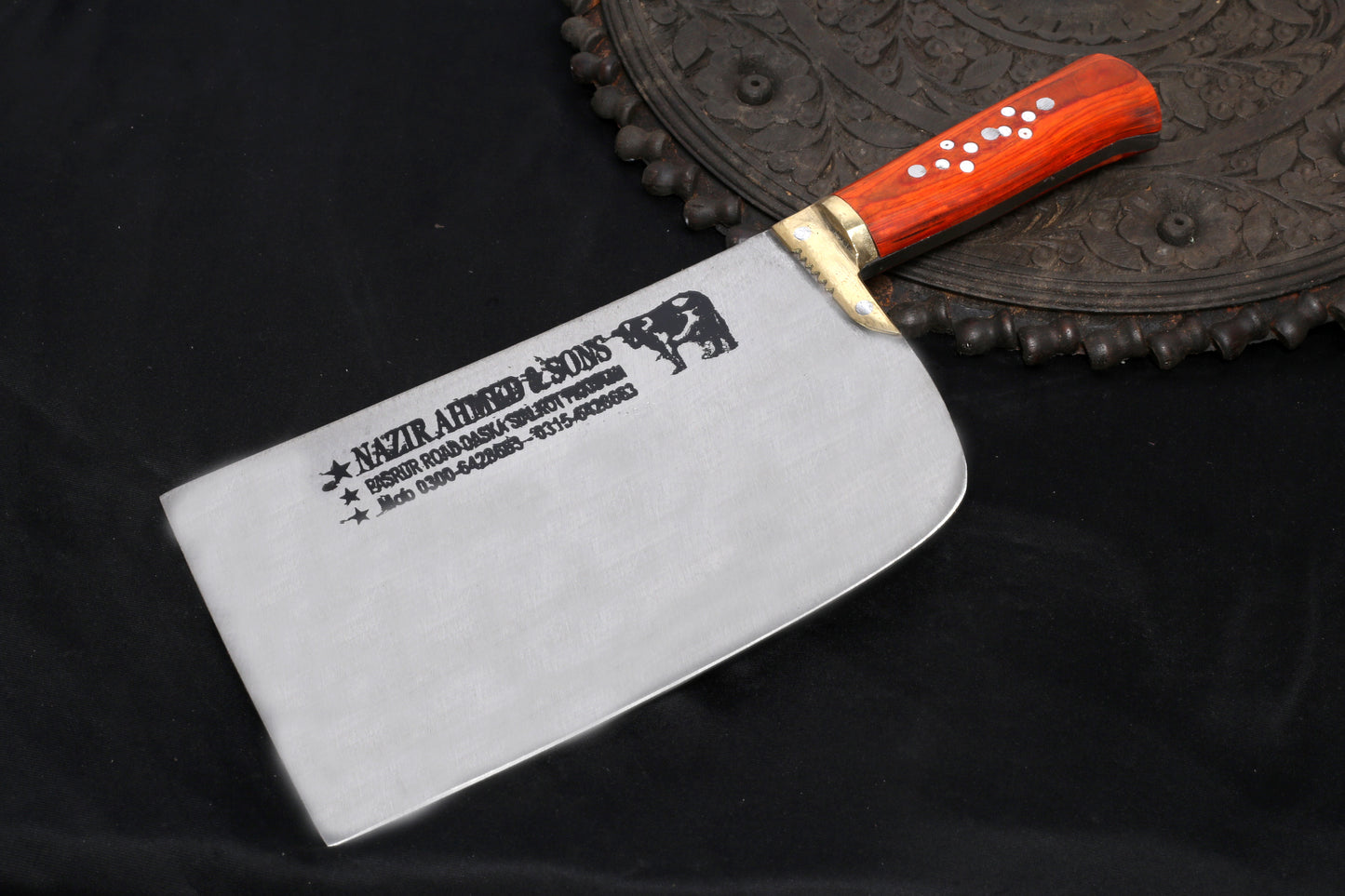 Nazir Rangin 1KG High-Carbon / Thick brass Meat Chopper & Bone Cutter