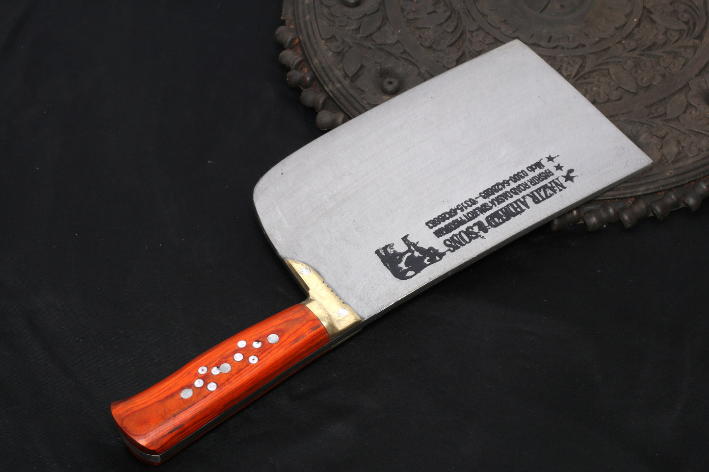 Nazir 1.25KG Rangin Pital Cleaver – High-Carbon Meat Chopper & Bone Cutter  | Buy Online in Pakistan