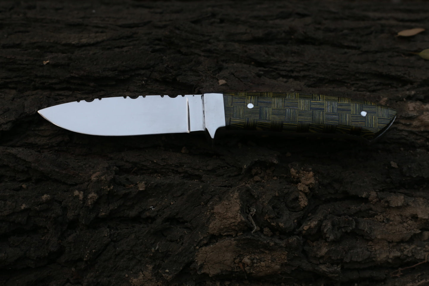 Premium Hunting Dagger ( J2 Blade / Chess Wood Handle 6 Gauge Engraved , With Leather cover