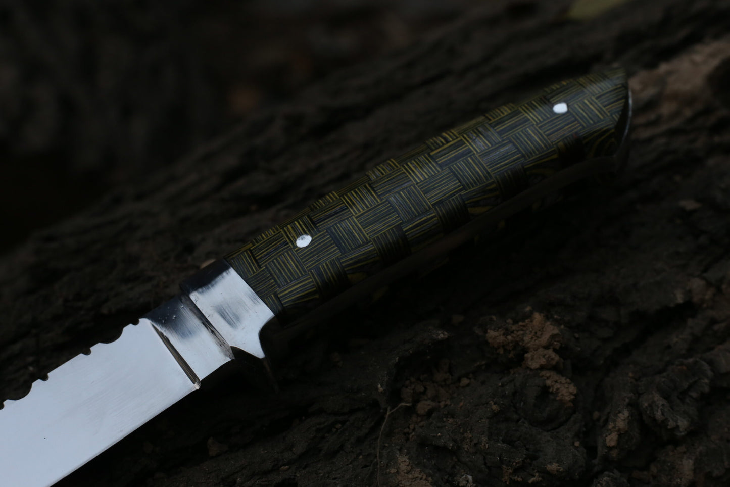 Premium Hunting Dagger ( J2 Blade / Chess Wood Handle 6 Gauge Engraved , With Leather cover