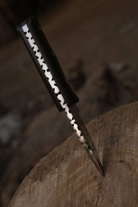 Premium Hunting Dagger ( Blade J2- Handle Wenge wood 6 Gauge Engraved ) With Leather Cover