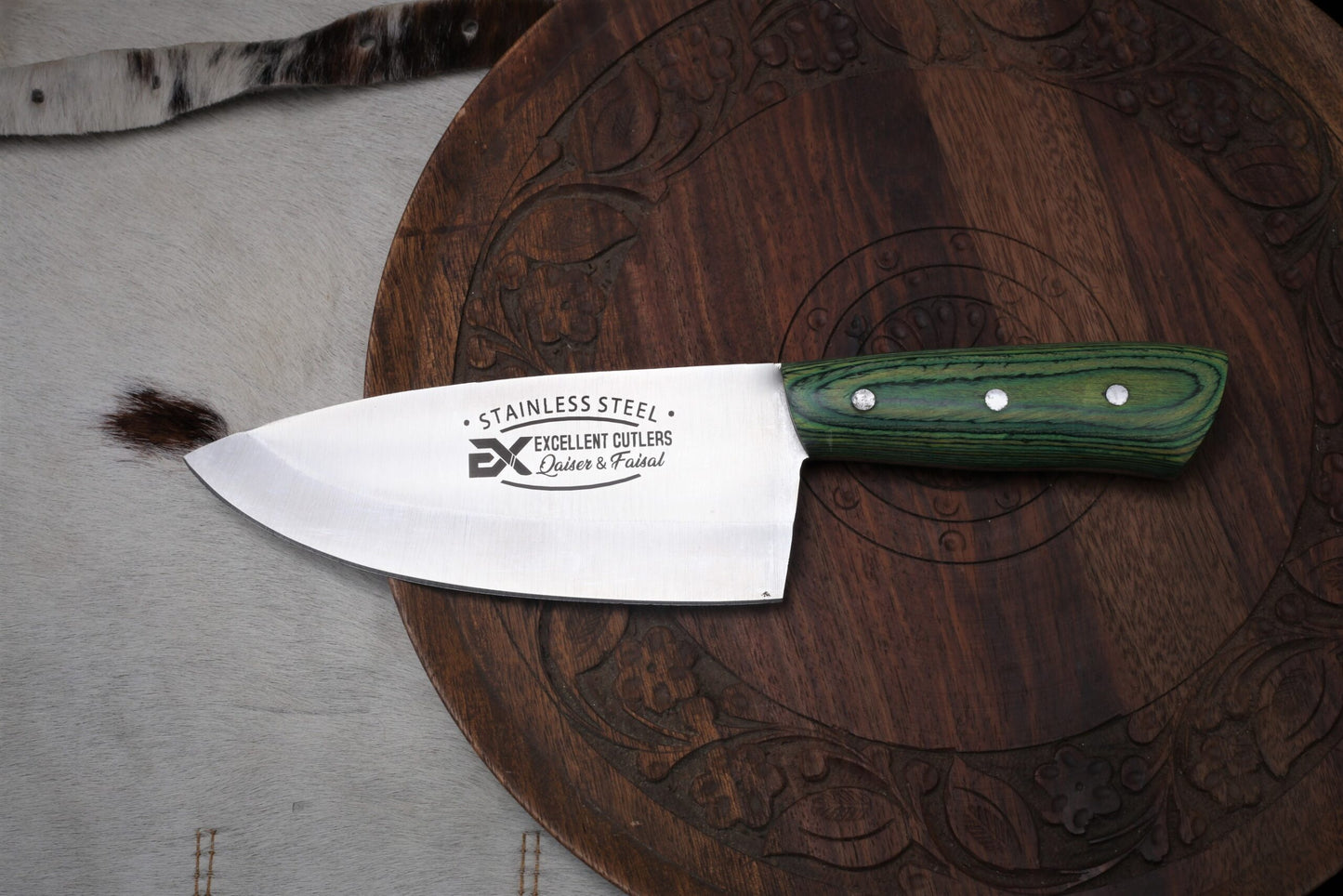 1PC Professional Skinning Knife  6" no 12C27 Stainless Steel Blade | Premium Color wood Handle