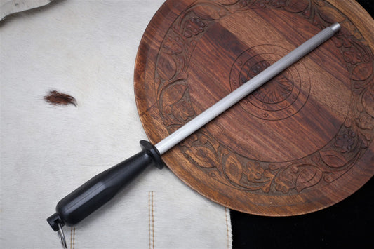 Professional 12-Inch Stainless Steel Honing / Sharpening Kitchen Rod