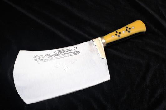 Handmade Heavy Duty Butcher Cleaver | 1kg High Carbon Steel Meat & Bone Cleaver | Premium Acrylic & Brass Handle | Professional Poultry & Beef Chopper