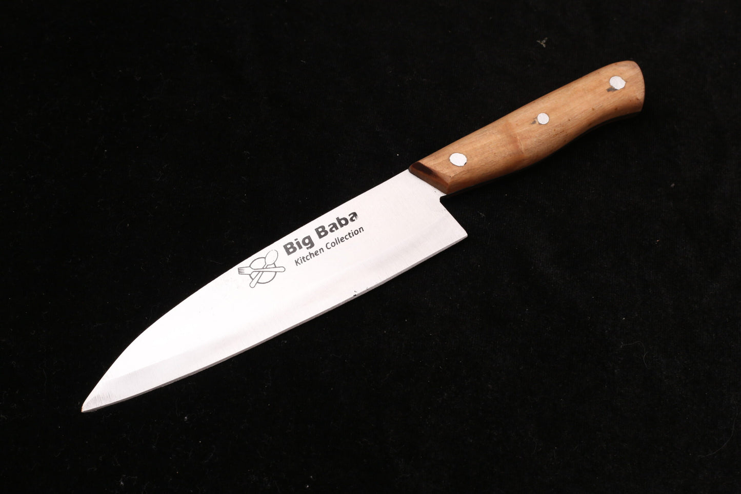 Big Baba Kitchen Knife In 12 Chrome Stainless Steel With Wood Handle