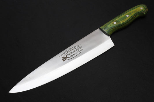 Classic 9 No Knife – Single Piece 12C27 Stainless Steel Blade with Colored Wood Handle (9” Blade)