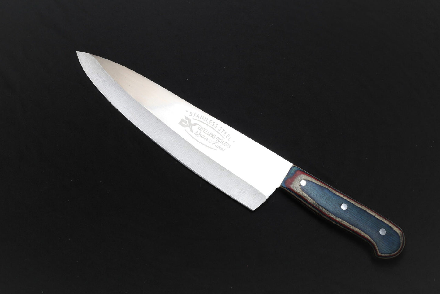 Classic 007 Knife – 12C27 Stainless Steel Blade with Colored Wood Handle (9.5” Blade)
