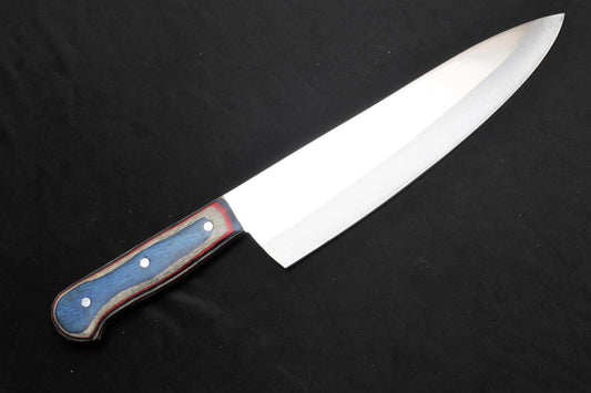 Classic 007 Knife – 12C27 Stainless Steel Blade with Colored Wood Handle (9.5” Blade)