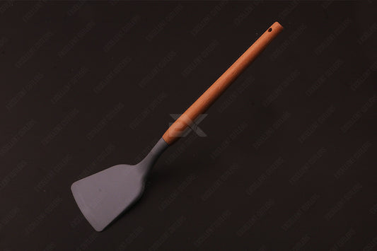 Silicone Shovel Non-Stick Pan Spatula Cooking Shovel with Wood Handle