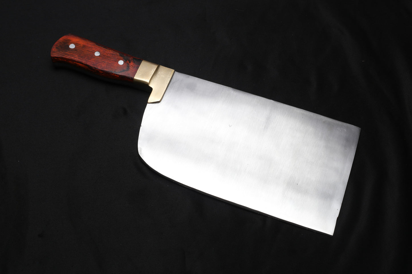 Heavy-Duty Handcrafted Butcher Cleaver Knife – Wazirabad High-Carbon Kamani Steel Heavy Bone Cutter with Pakkawood Handle & Brass Bolster