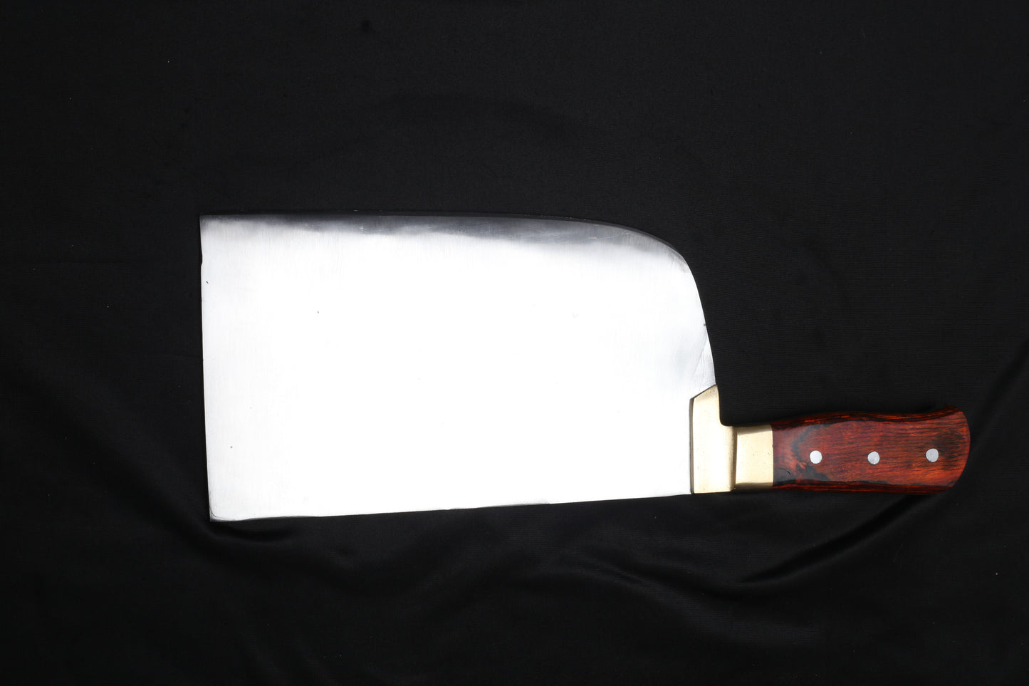 Heavy-Duty Handcrafted Butcher Cleaver Knife – Wazirabad High-Carbon Kamani Steel Heavy Bone Cutter with Pakkawood Handle & Brass Bolster