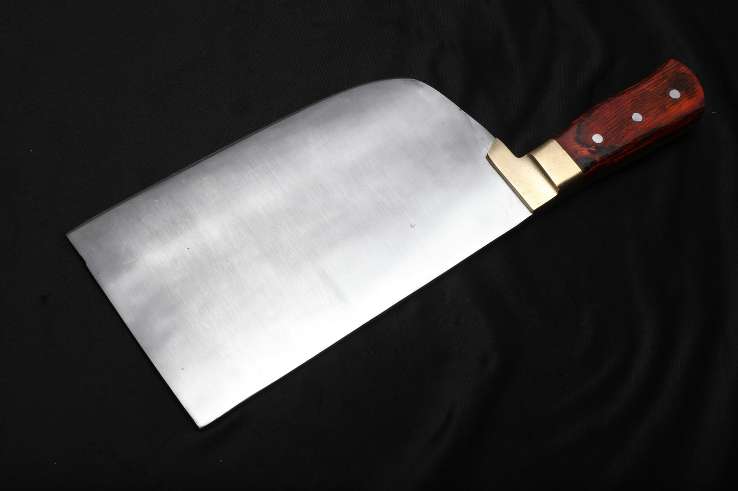 Heavy-Duty Handcrafted Butcher Cleaver Knife – Wazirabad High-Carbon Kamani Steel Heavy Bone Cutter with Pakkawood Handle & Brass Bolster