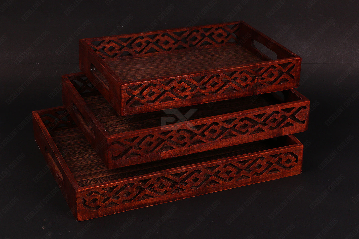 Beautiful Wooden Tray Set