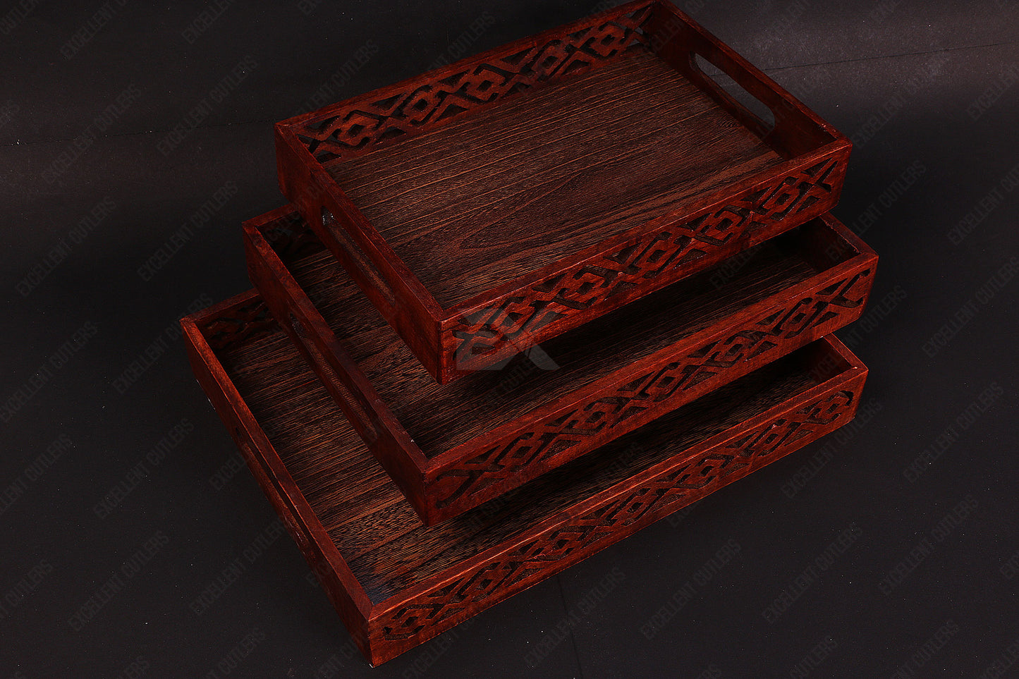 Beautiful Wooden Tray Set