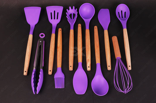 12 Pieces Household Silicone Kitchen Utensils Set