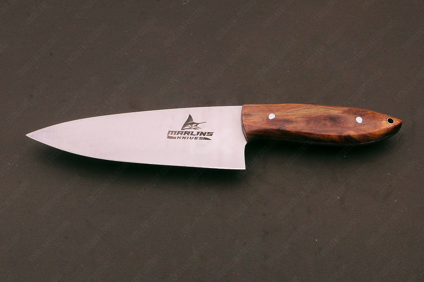 Marlins 12-Inch Kitchen Knife 0087 – Premium Stainless Steel Slaughter Knife for Meat & Kitchen Use – Ergonomic Wooden Handle.