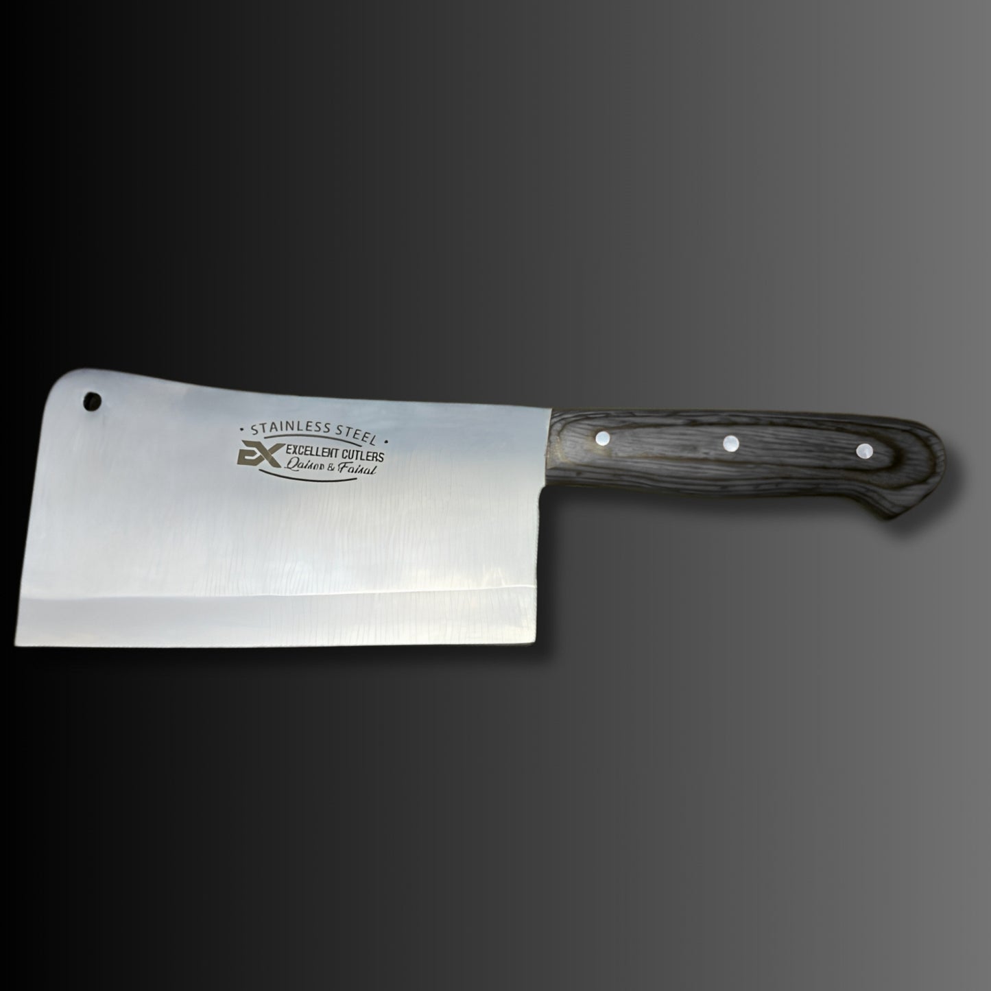 The Wazirabad Butcher Cleaver - 12-Chrome SS , Red Pakkawood Handle, Full Tang Cleaver for Mutton and Beef Ribs