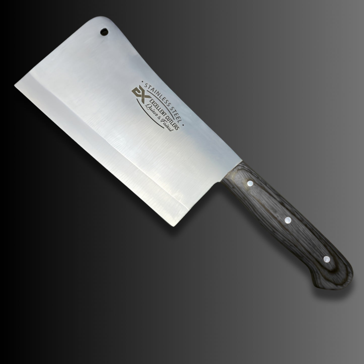 The Wazirabad Butcher Cleaver - 12-Chrome SS , Red Pakkawood Handle, Full Tang Cleaver for Mutton and Beef Ribs