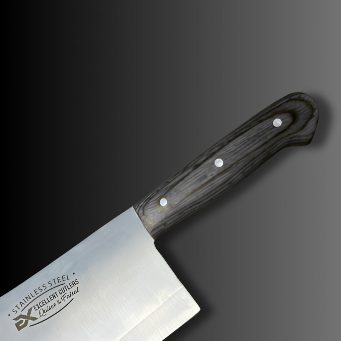 The Wazirabad Butcher Cleaver - 12-Chrome SS , Red Pakkawood Handle, Full Tang Cleaver for Mutton and Beef Ribs