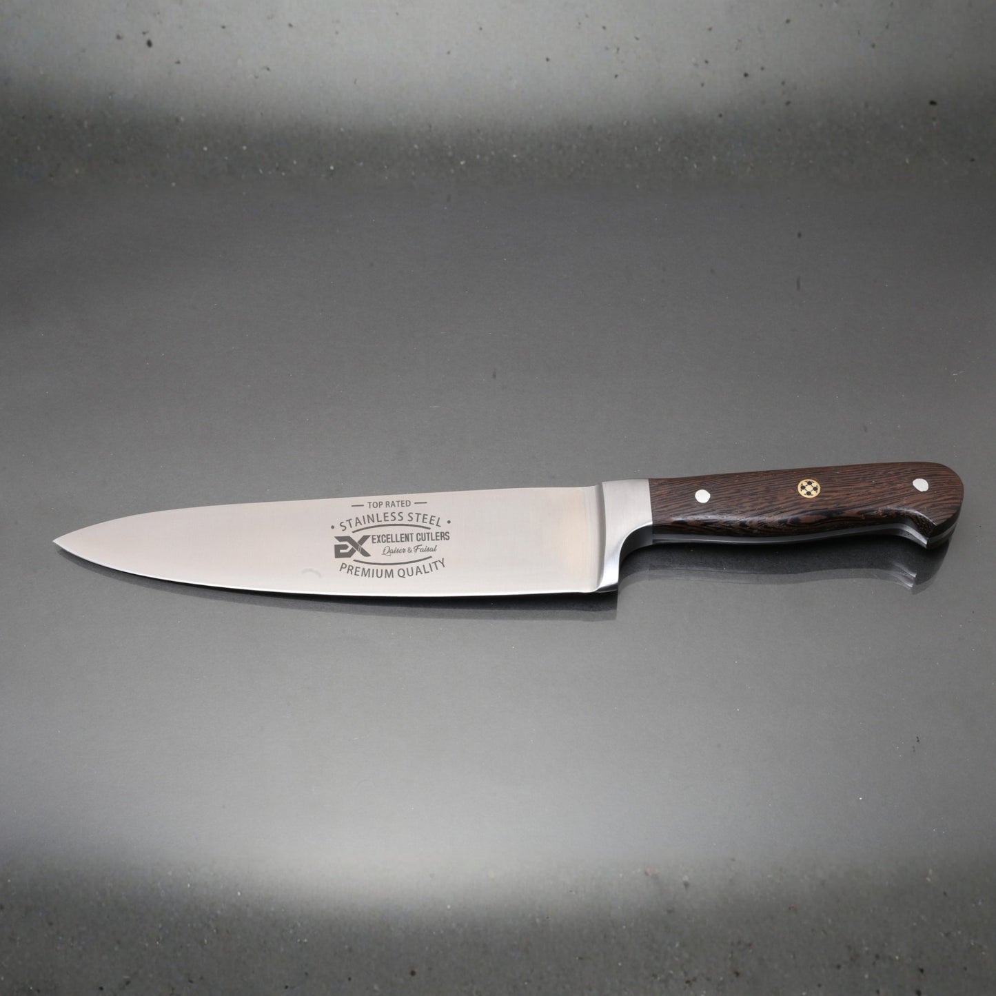 Excellent Chef Knife - African Wenge Wood Handle And 13cr13 Chrome Blade  (Total Length 13.5 Inches )