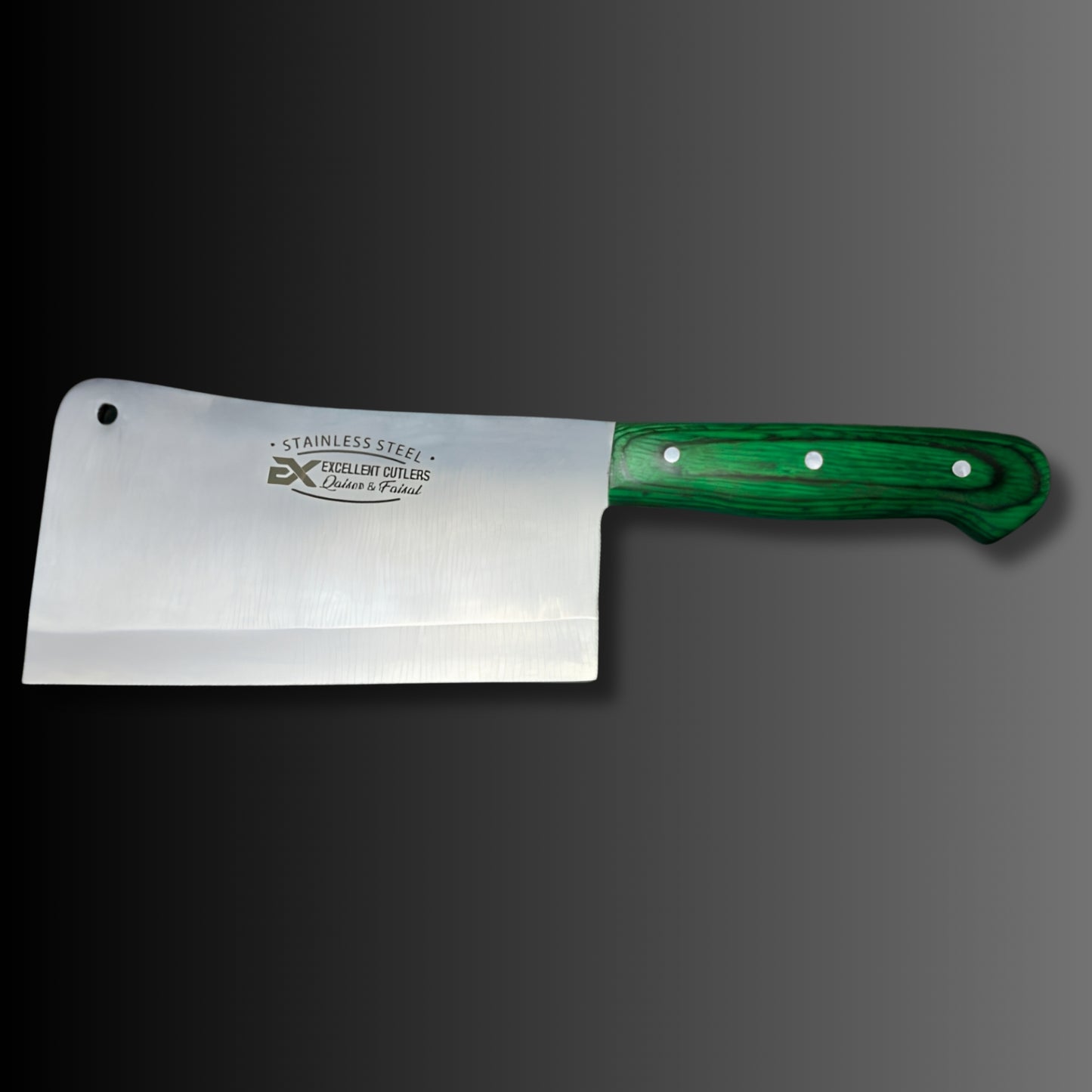 The Wazirabad Butcher Cleaver - 12-Chrome SS , Red Pakkawood Handle, Full Tang Cleaver for Mutton and Beef Ribs