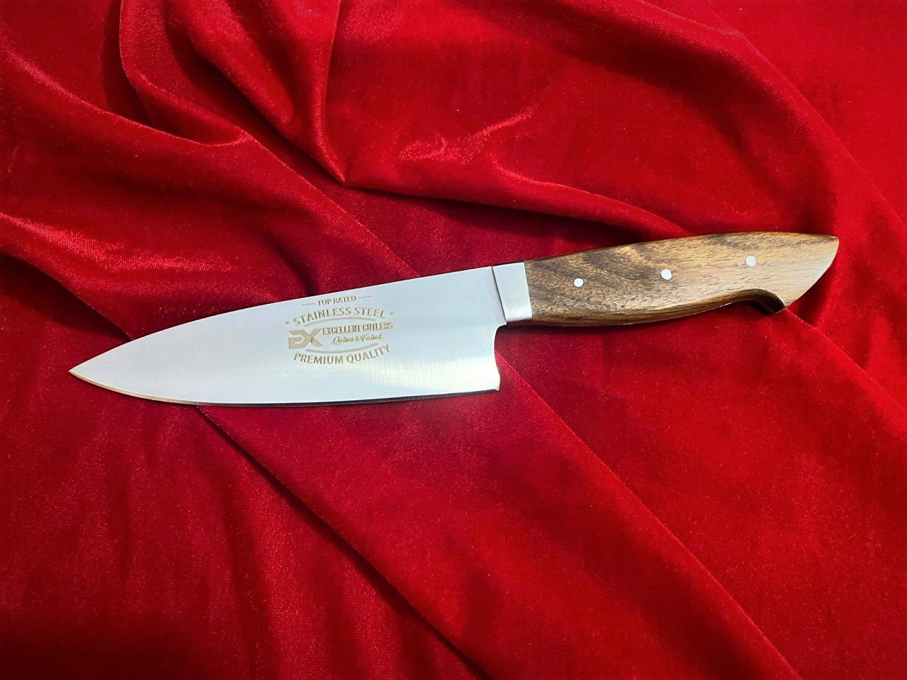 Excellent Cutlers & Knives 6" Traditional French-Style Chef Knife - 12C27 Sandvik Steel - Premium Rosewood Handle