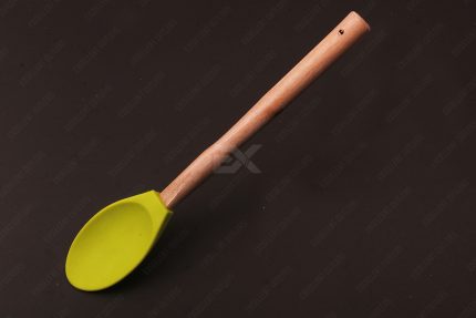 Non Stick Silicon Cooking Spoon with wooden Stick