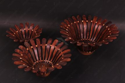 3Pcs Flower Shape Wooden baskets