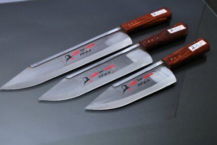 Jannat & June 3-Piece Slaughter Knives Set High Quality Funder Steel Blade |Blade Sizes – 6 Inch, 8 Inch, and 10 Inch