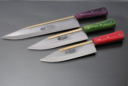 Excellent Slaughter knife 3pc set  |Blade funder/ brass and Handle Color wood | (Blade length 6inch, 8inch and 10inch )